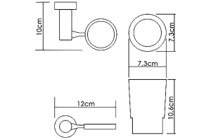 Стакан для зубных щеток WasserKRAFT хром - белый - 3