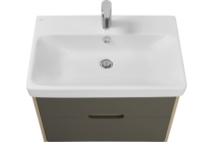 Тумба с раковиной Aquaton Оливия 70 светлое дерево-серый - 2