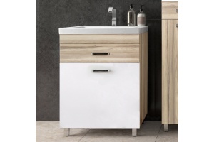 Тумба для комплекта Style Line Ориноко 60 с бельевой корзиной, белая, ориноко