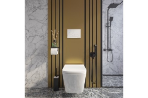 Клавиша смыва, универсальная, белый мрамор - 3