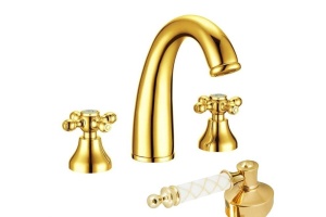 Смеситель для раковины Boheme Tradizionale золото с белым