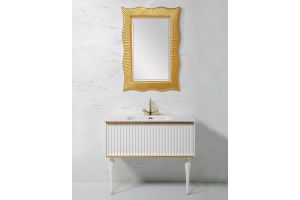Тумба под раковину Armadi Art Vallessi Avangarde 100 белый - золото - 2