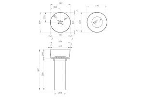 Раковина напольная ABBER Kristall 45 коричневый (AT2702Opal) - 3