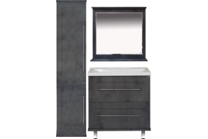 Тумба с раковиной Misty Марта 80 темный бетон - 3