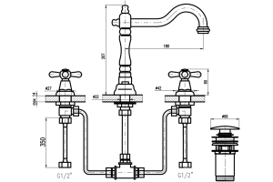 Смеситель для раковины Rav Slezak Morava retro золото - 2