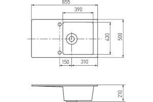 Мойка кухонная AQUATON Верона кофе - 3