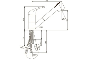 Смеситель для кухни Paini Creta 42CR568LMKM - 2