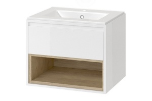 Тумба под раковину EXCELLENT Tuto 60 белый - светлое дерево