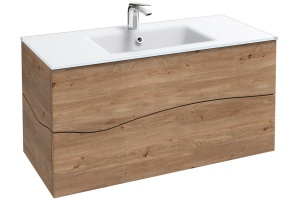 EB1833RU-P6 тумба под раковину SHERWOOD 2 ящика, с системой push-to-open /100/(натуральный дуб) - 3
