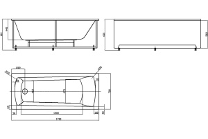 Акриловая ванна Акватек Либра New 170x70 слив слева, с фронтальным экраном - 3