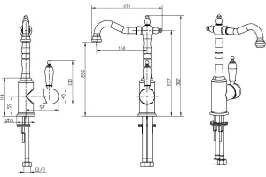 Смеситель Boheme Tradizionale Oro 282 для раковины - 2