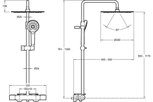 Душевая стойка Jacob Delafon Metro E26588-CP - 2