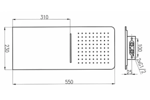 Верхний душ Rav Slezak 23х55 хром - 3