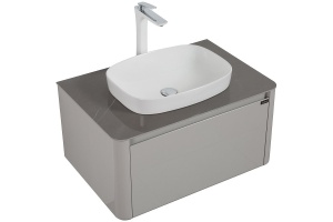 Тумба с раковиной Black&White Universell 80 серая глянцевая - 2