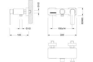 Смеситель Timo Torne для ванны с душем, золото 4314/17Y - 3