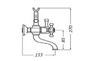 Смеситель для ванны Magliezza Bianco золото (50105-4-do) - 3