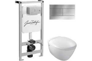 Комплект Система инсталляции для унитазов Jacob Delafon E5504-NF + Унитаз подвесной Jacob Delafon Presquile E4440 + Кнопка смыва Jacob Delafon E4316-CP