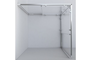 Душевой уголок Vincea Garda 100х90 хром стекло рифленое - 2