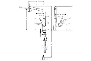 Смеситель для кухонной мойки Hansgrohe Metris нержавеющая сталь (14821800) - 3