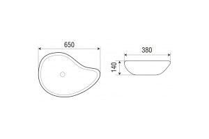 Раковина накладная Weltwasser WW ELBACH 1090 65 белый (10000004578) - 2
