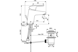 Смеситель для раковины Ideal Standard Ceraflex (B1707AA) - 2