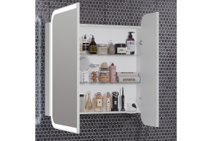 Зеркало шкаф Opadiris Элеганс 90 с подсветкой белый матовый - 3