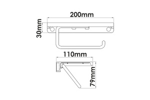 Держатель туалетной бумаги с полочкой WasserKRAFT золото - 2
