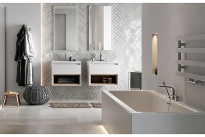 Тумба под раковину EXCELLENT Tuto 80 белый - светлое дерево - 3