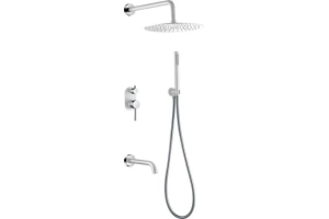 Душевой комплект Boheme Uno белый, хром (464-2-WCR)