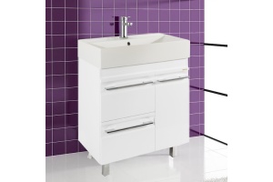 Тумба с раковиной Vod-Ok Мальта 70 с ящиками, белая