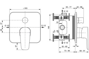 Смеситель для ванны с душем Ideal Standard Cerafine D хром - 2