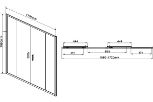 Душевая дверь в нишу Vincea Garda VDS-1G2170CH 170 см, профиль хром, стекло шиншилла - 3