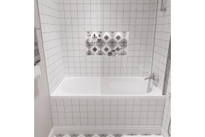 Акриловая ванна STWORKI Хельсинки 150x70 с каркасом, прямоугольная, российская, пристенная, встраиваемая - 3