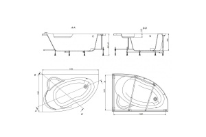 248640000 А/в асим Luna 170x115 Лв бел - 2