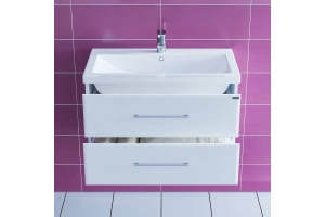 Тумба с раковиной подвесная Санта Омега 80 белый - 2