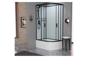 Душевая кабина Frank 120х80 черная левая стекло матовое - 3