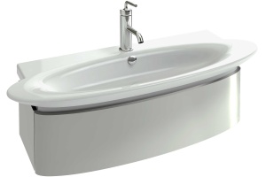 Тумба с раковиной Jacob Delafon Presquile 100 белый лак, 1 ящик