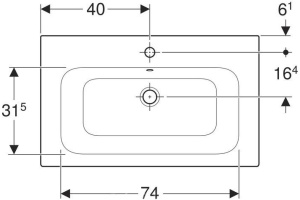 Раковина Geberit Renova Plan 80 122280000 - 2