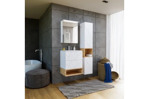 Тумба для комплекта Бриклаер Кристалл 60 белая матовая - 3