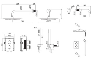 Душевой комплект Allen Brau Priority 5.31014-00 - 2