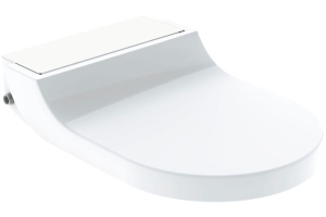Крышка-сиденье Geberit AquaClean Tuma Comfort вставка белое стекло, с функцией биде 146.274.SI.1