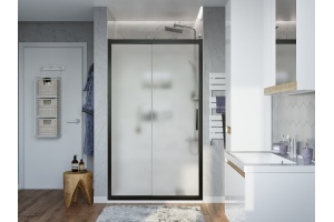 Душевая дверь в нишу STWORKI Стокгольм DE019D2120200 120 см профиль черный матовый, стекло матовое - 2