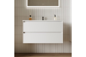 Тумба под раковину подвесная Sancos Cento 90 белая глянцевая - 2