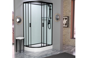 Душевая кабина Frank F411R Black правосторонняя б/к Без крыши