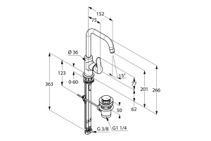 Смеситель для раковины Kludi  хром (320230575) - 3