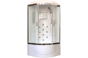 Душевая кабина Royal Bath 90х90 хром стекло матовое с гидромассажем