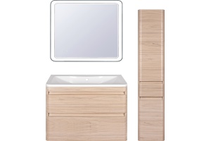 Тумба для комплекта Style Line Атлантика 100 Люкс Plus, подвесная, ясень перламутр - 2