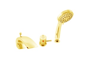 Смеситель на борт ванны термостатический Rav Slezak Dunaj золото