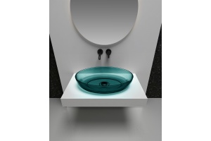 Раковина накладная прозрачная ABBER Kristall AT2801Aquamarin бирюзовая - 3