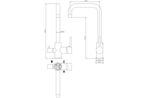 Смеситель для кухонной мойки Rossinka  хром (Z35-29) - 2